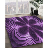 Patterned Dark Purple Rug, pat1384pur