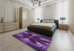 Patterned Dark Purple Rug in a Bedroom, pat1384pur