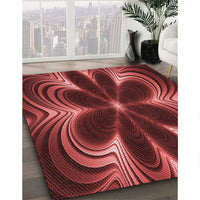 Patterned Red Rug, pat1384rd