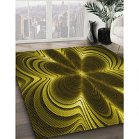 Patterned Black Brown Rug, pat1384yw