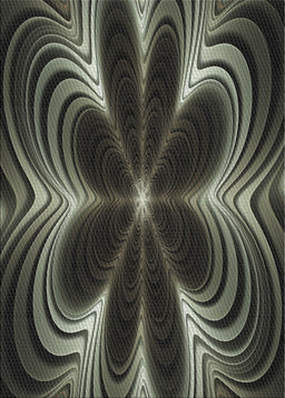 Patterned Khaki Green Novelty Rug, pat1384