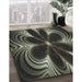 Patterned Khaki Green Novelty Rug in Family Room, pat1384