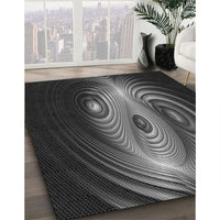 Patterned Midnight Gray Rug, pat1385gry