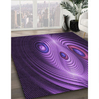 Patterned Dark Purple Rug, pat1385pur