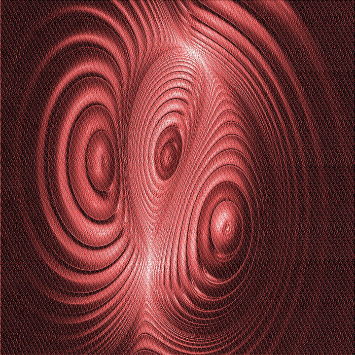 Round Patterned Red Rug, pat1385rd