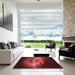 Square Patterned Red Rug in a Living Room, pat1385rd