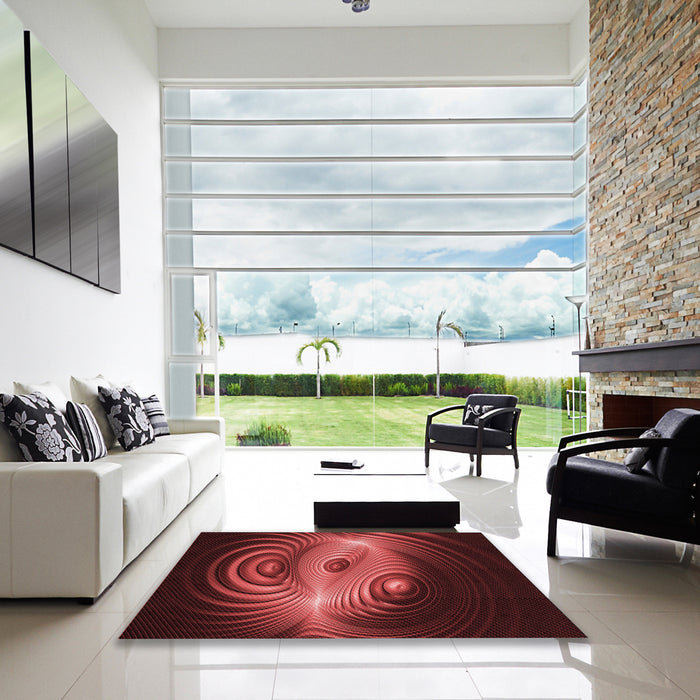 Machine Washable Transitional Red Rug in a Kitchen, wshpat1385rd