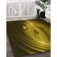 Patterned Black Brown Rug, pat1385yw