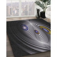 Patterned Black Novelty Rug, pat1385