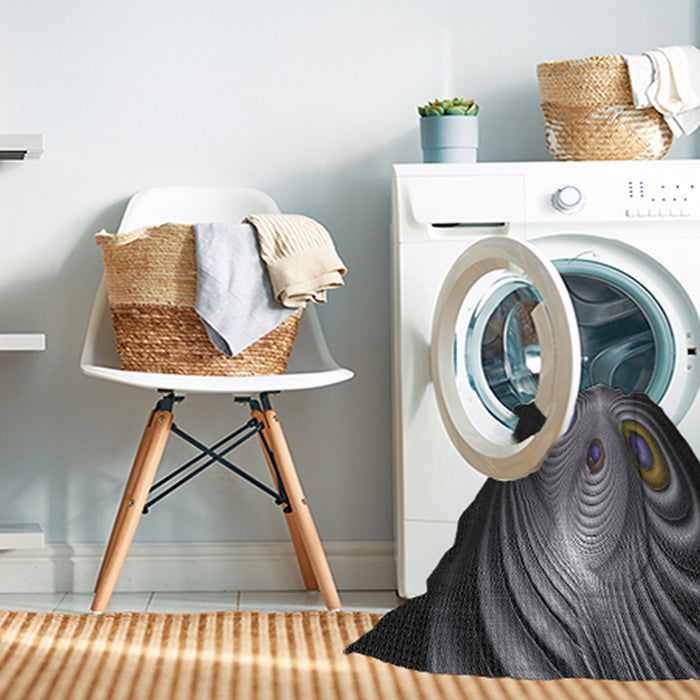 Machine Washable Transitional Black Rug in a Washing Machine, wshpat1385
