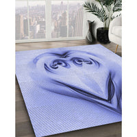 Patterned Light Slate Blue Rug, pat1386blu