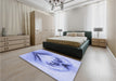 Patterned Light Slate Blue Rug in a Bedroom, pat1386blu