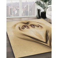 Patterned Cinnamon Brown Rug, pat1386brn