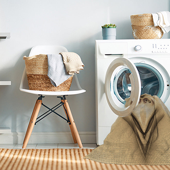 Machine Washable Transitional Cinnamon Brown Rug in a Washing Machine, wshpat1386brn