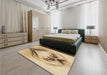 Patterned Cinnamon Brown Rug in a Bedroom, pat1386brn