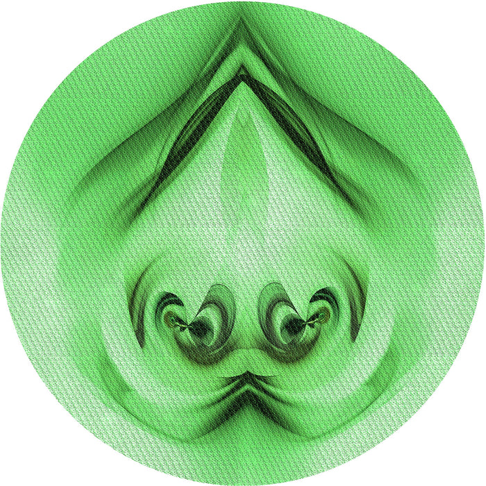 Square Machine Washable Transitional Green Rug in a Living Room, wshpat1386grn