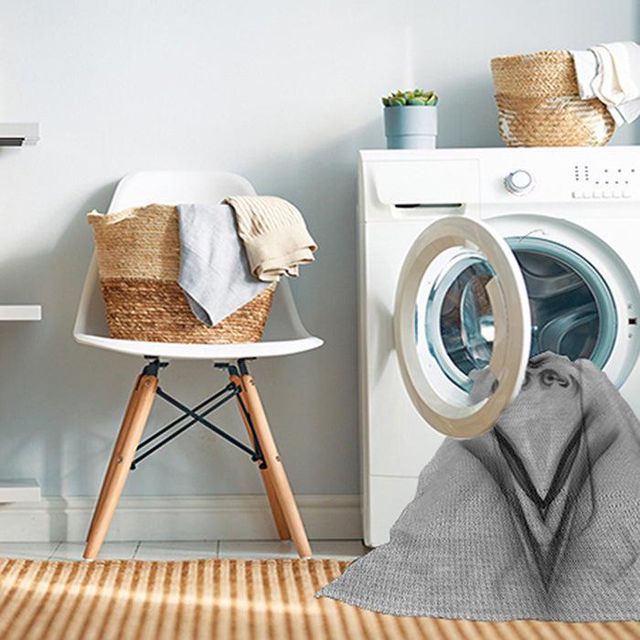 Machine Washable Transitional Gray Rug in a Washing Machine, wshpat1386gry