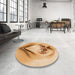 Round Patterned Orange Rug in a Office, pat1386org