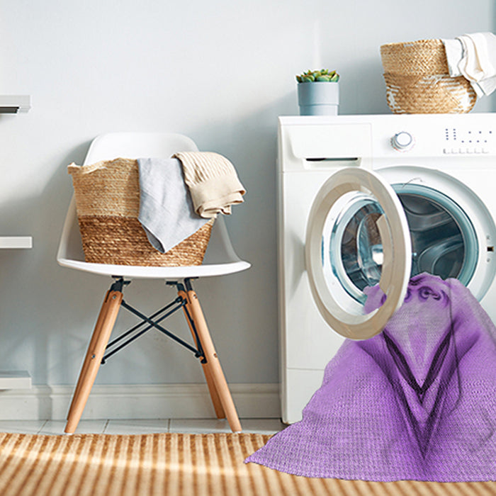 Machine Washable Transitional Purple Rug in a Washing Machine, wshpat1386pur