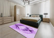 Patterned Purple Rug in a Bedroom, pat1386pur