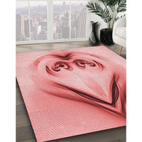 Patterned Pastel Pink Rug, pat1386rd