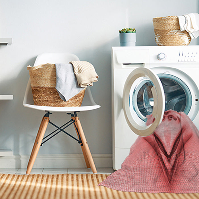 Machine Washable Transitional Pastel Pink Rug in a Washing Machine, wshpat1386rd