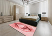 Patterned Pastel Pink Rug in a Bedroom, pat1386rd