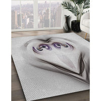 Patterned Gray Novelty Rug, pat1386