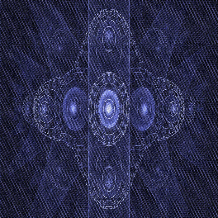 Round Patterned Night Blue Rug, pat1387blu