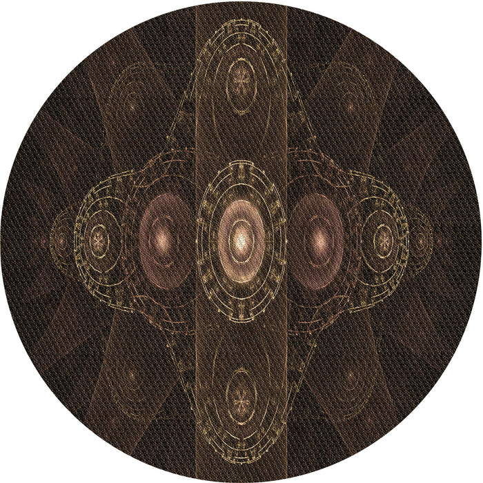 Square Patterned Midnight Gray Rug, pat1387brn