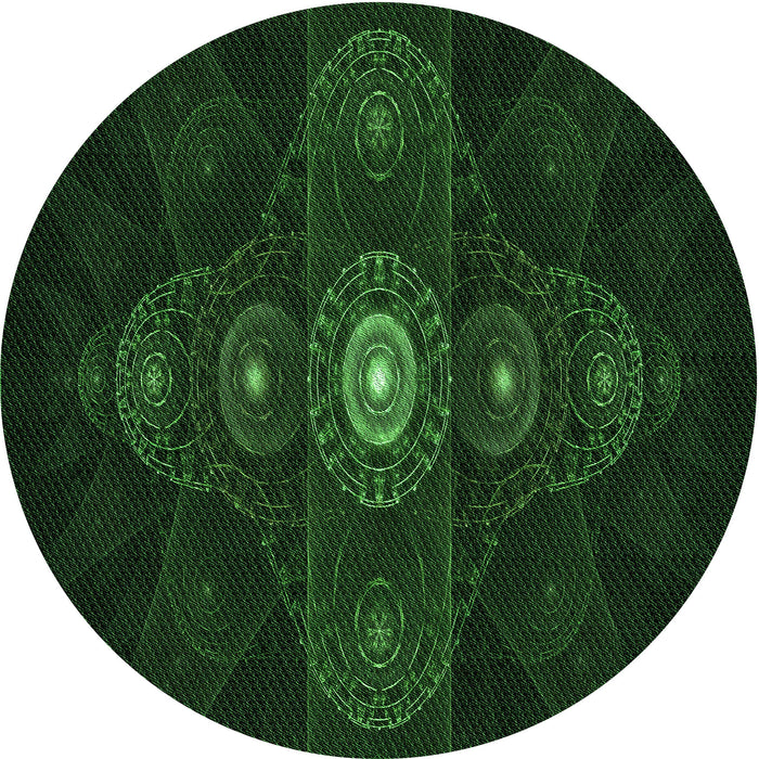 Square Patterned Green Rug, pat1387grn