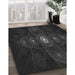 Patterned Black Rug in Family Room, pat1387gry