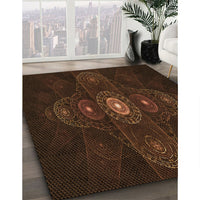 Patterned Saddle Brown Rug, pat1387org