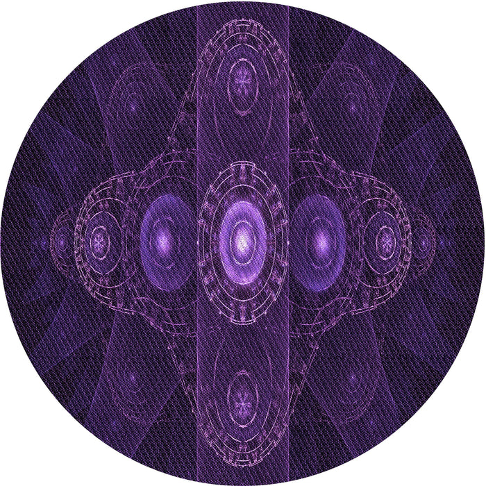 Square Patterned Deep Purple Rug, pat1387pur