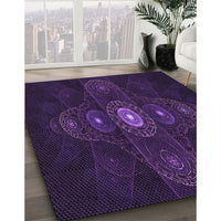 Patterned Deep Purple Rug, pat1387pur