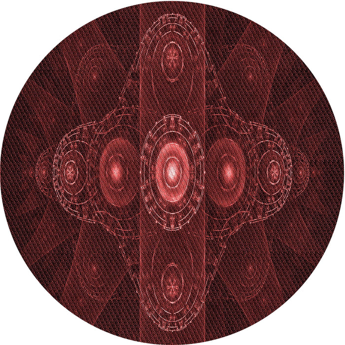 Square Patterned Fire Brick Red Rug, pat1387rd