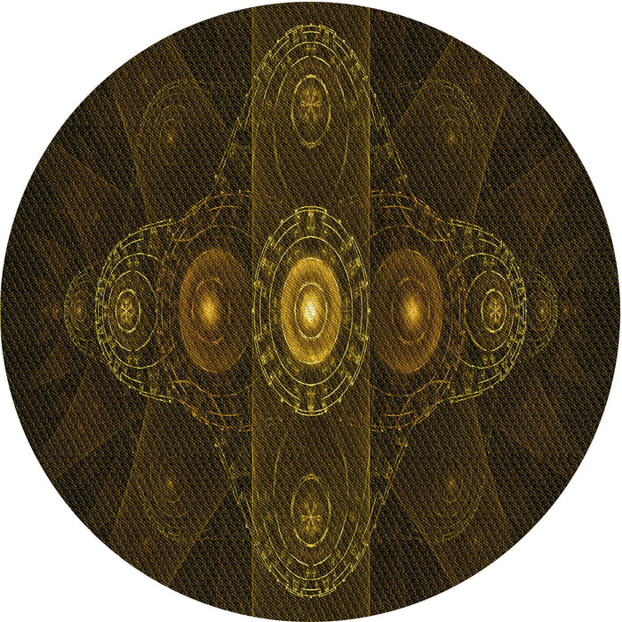 Square Patterned Dark Bronze Brown Rug, pat1387yw