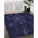 Patterned Night Blue Rug in Family Room, pat1388blu