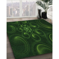 Patterned Deep Emerald Green Rug, pat1388grn