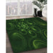 Machine Washable Transitional Deep Emerald Green Rug in a Family Room, wshpat1388grn