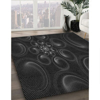 Patterned Black Rug, pat1388gry