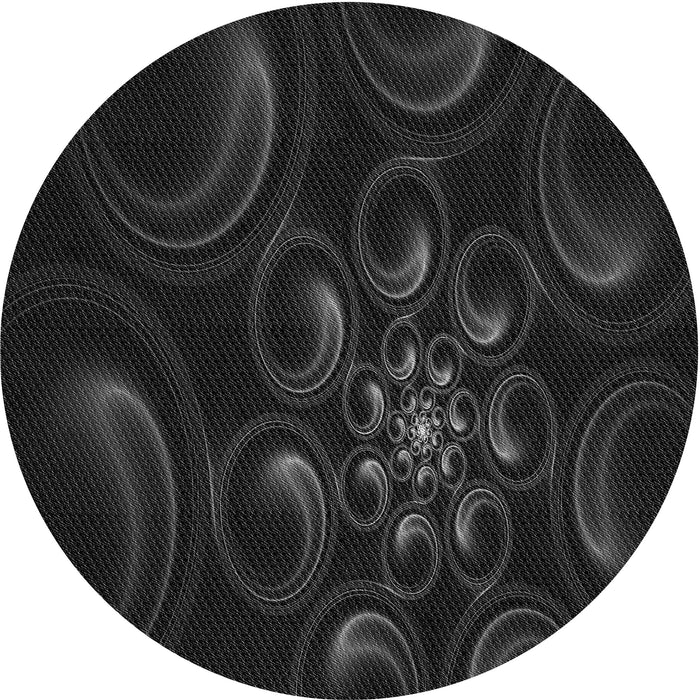 Square Patterned Black Rug, pat1388gry