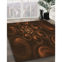 Patterned Saddle Brown Rug, pat1388org