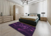 Patterned Purple Rug in a Bedroom, pat1388pur