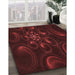 Patterned Saffron Red Rug in Family Room, pat1388rd