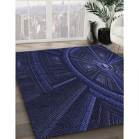 Patterned Night Blue Rug, pat1389blu