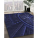 Patterned Night Blue Rug in Family Room, pat1389blu