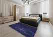 Patterned Night Blue Rug in a Bedroom, pat1389blu