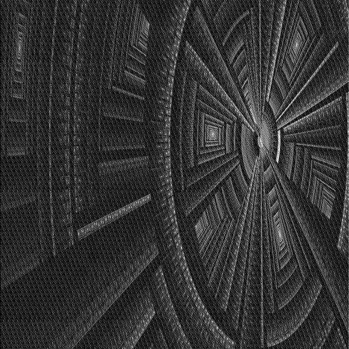 Patterned Black Rug, pat1389gry