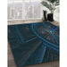 Machine Washable Transitional Black Rug in a Family Room, wshpat1389lblu